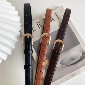 Elegante set di cintura sottile in pelle da donna stile minimalista casual per jeans