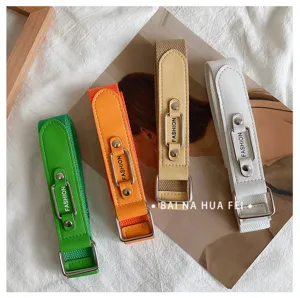 Canvas belt for women casual jeans decorative retro adjustable fashion waist belt strap