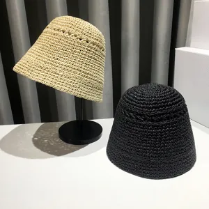 Chapeau de paille d'ete pour femme chapeau de pecheur minimaliste protection solaire