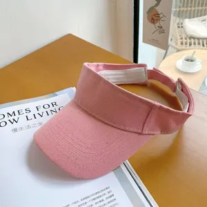 Vrouwen roze lege top zonneklep hoed, Koreaanse stijl ademende casual zomermuts hoed.
