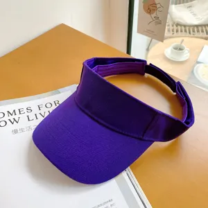 Paarse lege zonneklep hoed voor vrouwen, casual zomer strand pet UV bescherming.