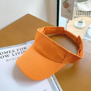 Oranje lege zonneklep hoed voor vrouwen, ademende baseballpet met verstelbare band.