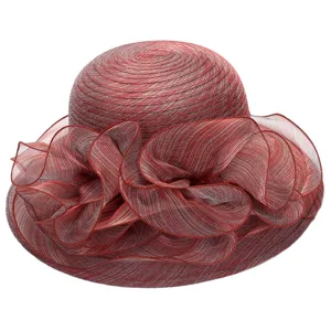 Women Summer Sun Hat Korean Style Organza Ruffle UV Protection Beach Bucket Hat