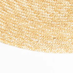 Gros plan detail de texture tresse de chapeau en paille art artisanal naturel fin.