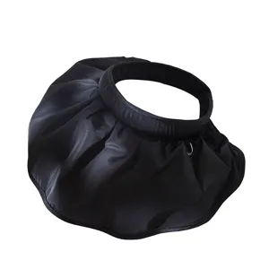 Chapeau pare-soleil noir vide avec large bord, chapeau coquillage anti-UV pour femmes.