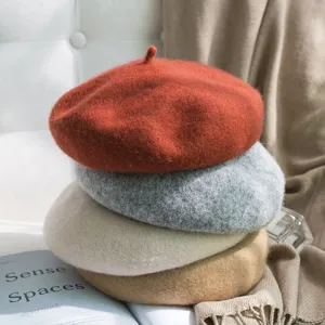 Boina de lana clásica para mujer otoño invierno sombrero artista francés elegante chic