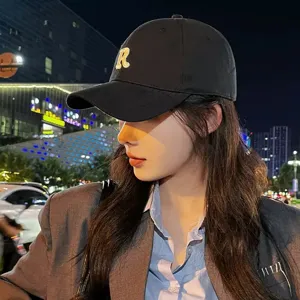 Casquette de baseball en coton avec broderie R, chapeau de sport décontracté pour tous.