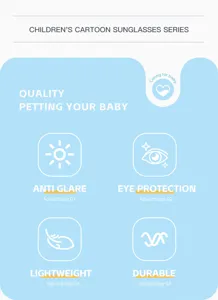 Detalle de gafas de sol infantiles con antirreflejos, proteccion ocular y diseño ligero.