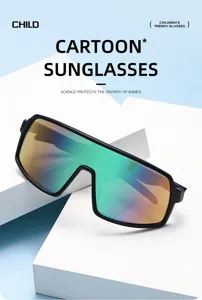 Niños colorido de una pieza deportes ciclismo gafas de sol, protección UV de moda.