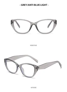 Occhiali da vista cat eye grigi anti luce blu grande montatura stile elegante