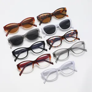 Set di occhiali da sole e da vista cat-eye multicolore alla moda, lenti chiare e scure per ogni giorno.