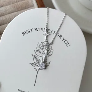 S925 sterling silver star and teardrop pendant necklace for women chic daily jewelry