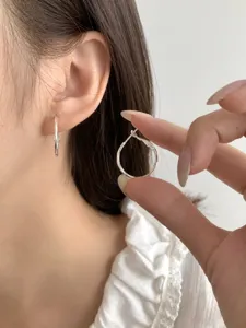S925 Sterling Silver Minimalist Hoop Earrings for Women Classic Everyday Jewelry Piece