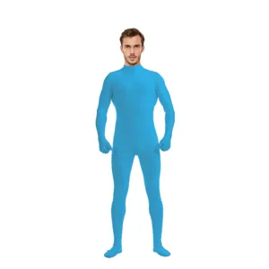 Blue full body zentai suit costume stretchy spandex Halloween cosplay party dress up outfit