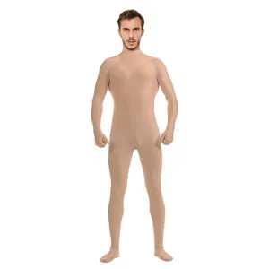Men's skin tone full body zentai suit tight bodysuit for Halloween party costumewear