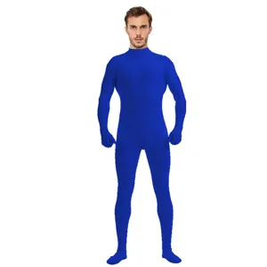 Blue Zentai full body suit stretchy spandex skin tight costume adult halloween party wear