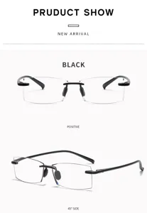 TR90 Blaulichtfilter Lesebrille mit schwarzem quadratischem Rahmen für Damen und Herren.