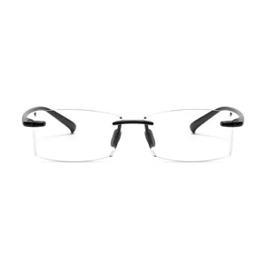 TR90 Blaulichtfilter Lesebrille Quadratisch Randlos Geschnittene Gläser Unisex Retro