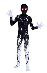 Halloween scary tree monster cosplay bodysuit black white creepy ghost zentai suit