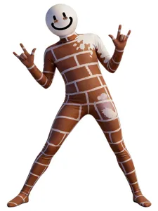 Halloween Chameleon Cosplay Jumpsuit Funny Brick Wall Pattern Full Body Bodysuit For Hide And Seek Game Party Performance Costume