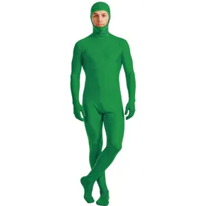 Groene elastische volledige spandex zentai pak voor stage performance feestje leuk.