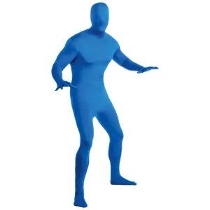 Blauwe elastische full body Zentai morphsuit voor Halloween podiumkostuum en cosplay