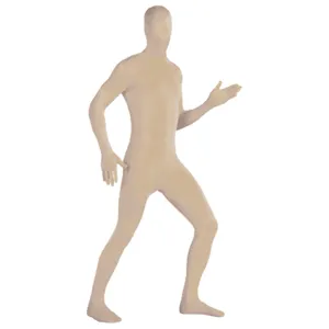 Volledig lichaam Zentai pak huidskleur elastische jumpsuit voor Halloween feest show