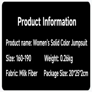 Einfarbiger Damen Jumpsuit Produktspezifikation Parameter Größe Gewicht Stoff Details