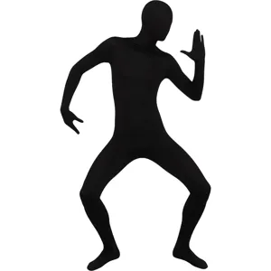Zwarte volledige Zentai pak detail, zeer elastische spandex stof voor podiumoptreden.