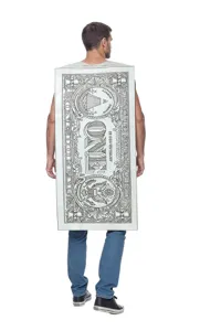 Costume de billet de dollar pour Halloween, tenue amusante de dollar américain pour cosplay.