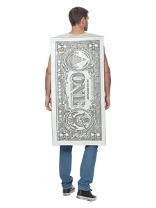 Drôle de Costume de Billet de Banque en Dollars Américains Tenue en Mousse Fête d'Halloween Robe de Cosplay Unisexe Adulte Enfants Nouveauté Vêtement