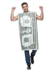 Déguisement billet de dollar drôle pour homme costume de fête Halloween cosplay vêtements