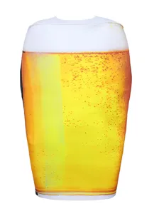 Divertido disfraz de vaso de cerveza para adultos, ideal para fiestas de Halloween y cosplay.
