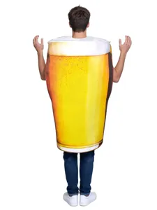 Halloween Taza de Cerveza Disfraz de Cosplay Adultos Niños Divertido Traje de Esponja Novedad Fiesta Rendimiento Ropa
