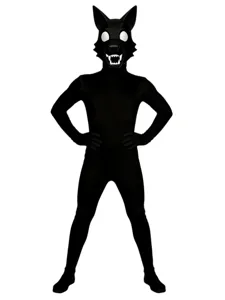 Αποκριάτικη στολή cosplay μαύρου λύκου Halloween τρομακτικό ζωικό κοστούμι για ενήλικες.