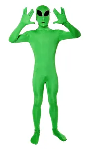 Disfraz de traje zentai de extraterrestre verde para cosplay de Halloween, ropa de fiesta.