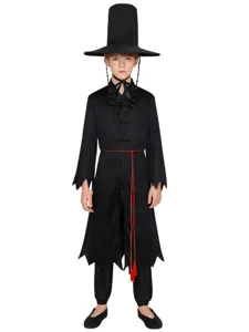 Kinderen Volwassenen Cosplay Kostuum Demon Hunter Thema Feest Podiumoptreden Outfit Top Broek Hoed Set