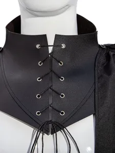 Medieval black high collar cosplay cape vampire grim reaper costume apparel accessory