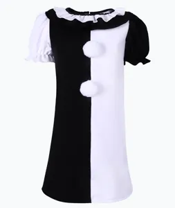 Kids black and white clown cosplay dress Halloween horror role play costume outfit