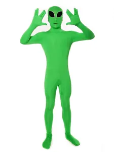 Disfraz de cosplay de alienigena verde traje corporal completo para Halloween fiesta