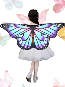 Children butterfly cape wings costume vibrant gradient fairy dress up for kids party