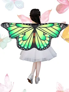 Kids butterfly wings cape Halloween printed shawl toddler costume fairy dress up cloak outfit