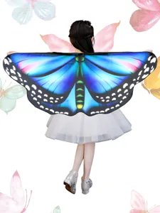 Children butterfly cape cloak wings shawl Halloween costume girl cute dress up apparel
