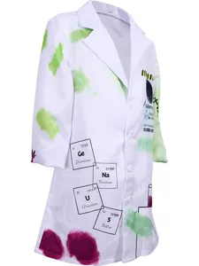 Blouse de laboratoire de science pour enfants costume déguisement Halloween vêtements blancs