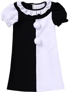 Kids black and white clown cosplay dress halloween horror costume party stage performance wear
