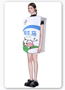 Drole de costume de boite de lait pour adultes, tenue en mousse originale pour les fetes.