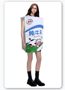 Costume de boîte à lait drôle tenue de fête nouveauté pour adultes cosplay déguisement