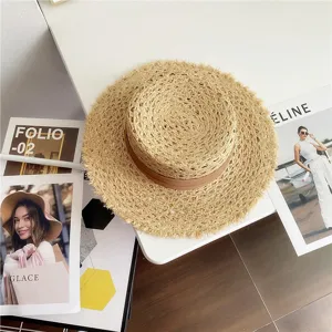 Elegante Sombrero de Paja Mujer Verano Playa Rafia Con Fleco Estilo Sol Moda Chic