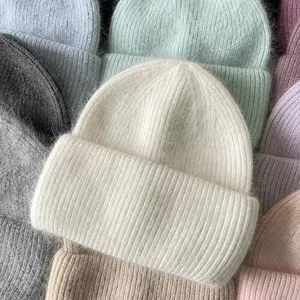 Warme Winter Strickmütze, dicke flauschige Plüsch Wollmütze in vielen schönen Farben.