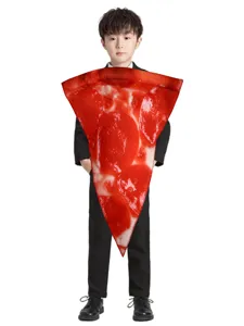 Funny kids pizza costume slice outfit for Halloween party dress up role play performance props
